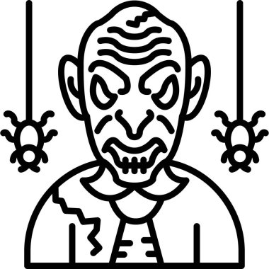 Cadı-Cadılar Bayramı Partisi erkek simgesi ana hatlarıyla