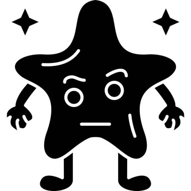 Uzaylı yıldız simgesi, basit vektör çizimi