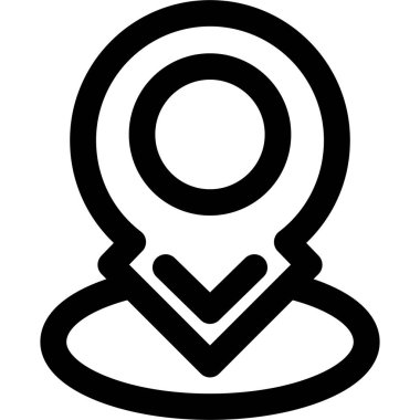 konum haritası pin simgesi ana hat biçiminde