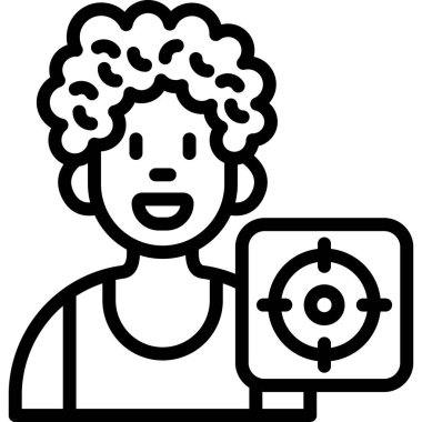 Kamera simgesi olan avatar adam, vektör illüstrasyonu