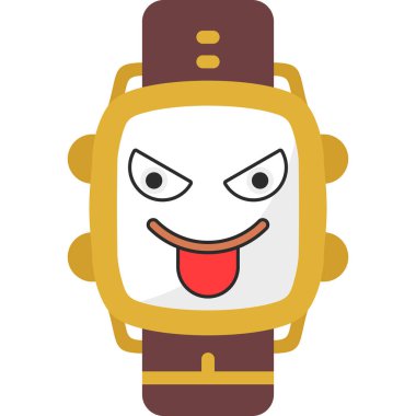 Düz renkli çizgi film retro alarm saati