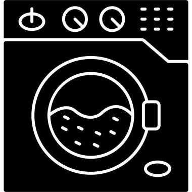 çamaşır vektörü illüstrasyonu, düz simge