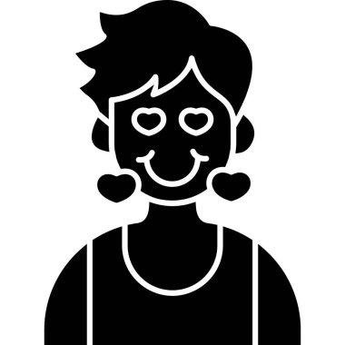 Kadın. Web simgesi basit illüstrasyon