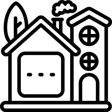 Ev. Web simgesi basit illüstrasyon