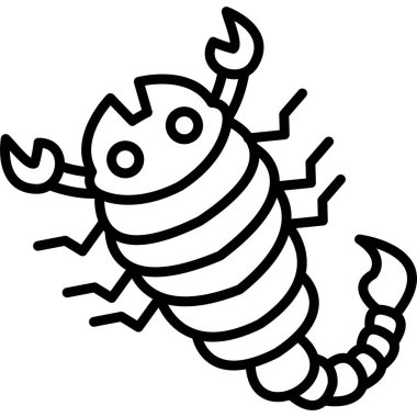 Kızgın bakışlı bir akrebin karikatür çizimi..