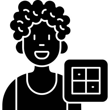 Kadın. Web simgesi basit illüstrasyon