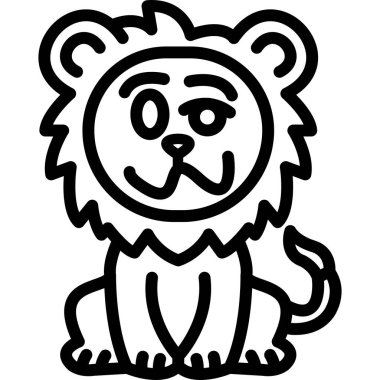 Aslan simgesi vektör illüstrasyonu