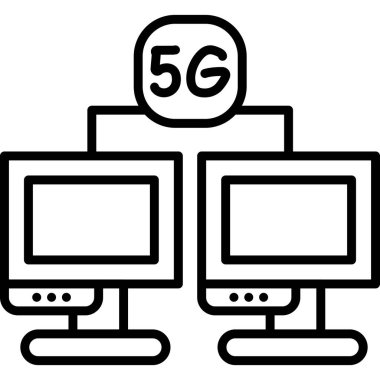5 G ağ teknolojisi simgesi ana hat biçiminde