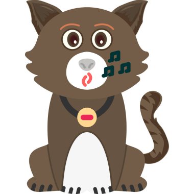 Şirin kedi çizgi film karakterinin vektör çizimi