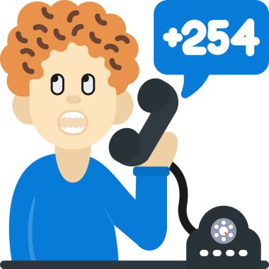 Çağrı merkezi çalışanı telefonda konuşuyor, vektör illüstrasyonu.