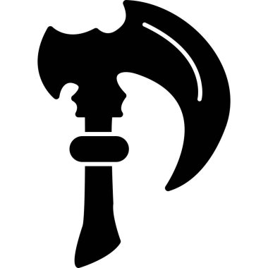 Balta vektör simgesi. Siyah vektör simgesi beyaz arkaplan baltasında izole edildi.