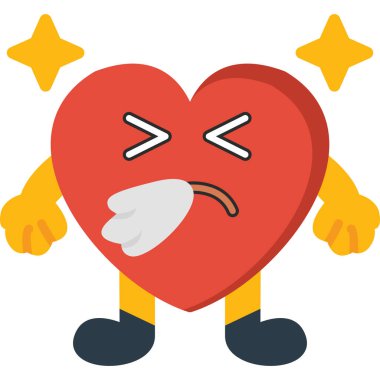 kızgın kalp karikatürü vektör illüstrasyon grafik tasarımı