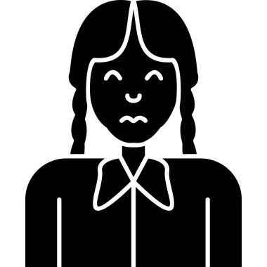 üzgün kadın simgesi, vektör illüstrasyonu