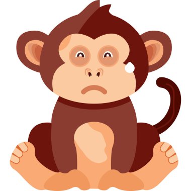 maymun yerde oturuyor, vektör çizimi