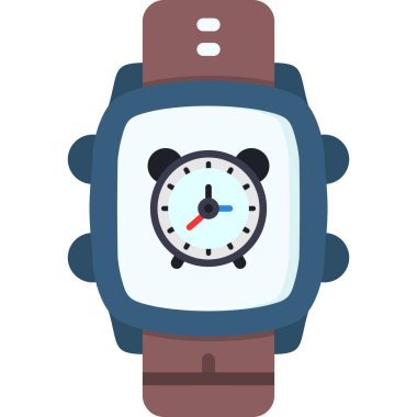 Akıllı saat simgesi. Düz renk tasarımı. vektör illüstrasyonu.