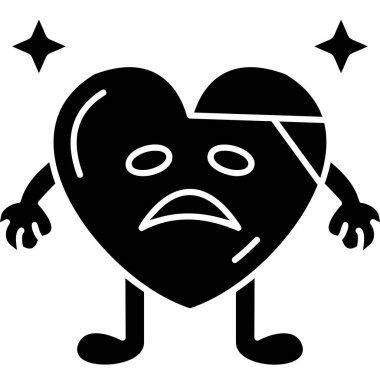 kızgın duygu kalp simgesi katı stilde