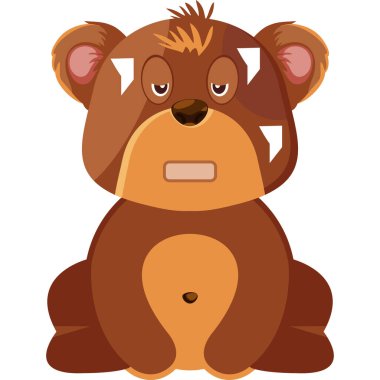 Küçük sevimli oyuncak ayı vektör çizimi tasarımı