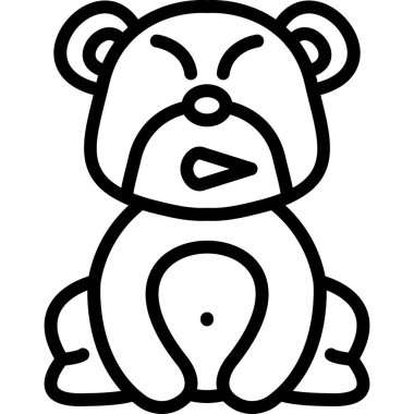 Ayı Çin zodyak çizgisi ikon vektörü.