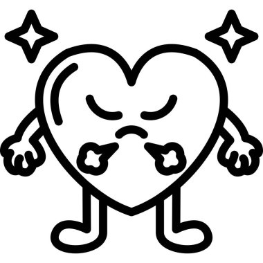 Aşkın kalp ifadesi olan bir kalp karikatürü