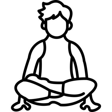 Meditasyon yoga poz simgesi