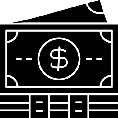 Para vektör simgesi ile dolar banknotları