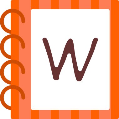 Alfabe Harfi W vektör çizimi