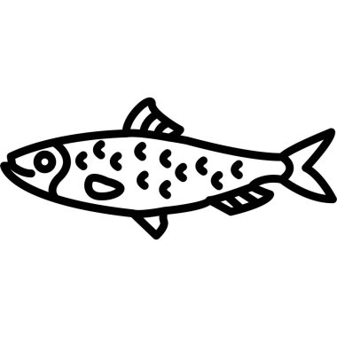 Balık simgesi. Balık vektör simgesi web için anahat çizimi