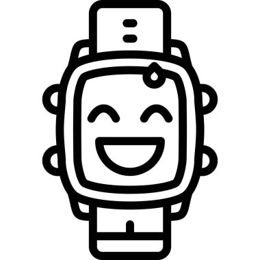 kawaii çizgi filmi mutlu gülümseyen robot ikon vektör çizimi