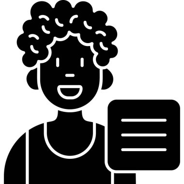 Kızım. Web simgesi basit illüstrasyon