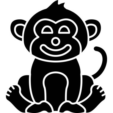 Maymun simgesi, vektör çizim