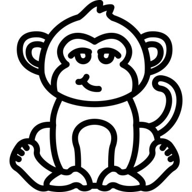 Maymun Ağı simgesi basit illüstrasyon