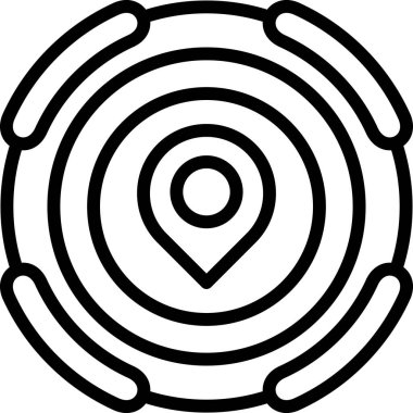 konum haritası pin simgesi ana hat biçiminde