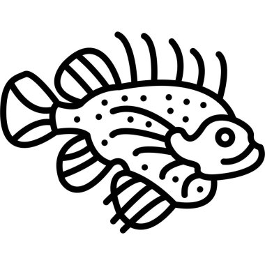 balık simgesi, vektör illüstrasyonu