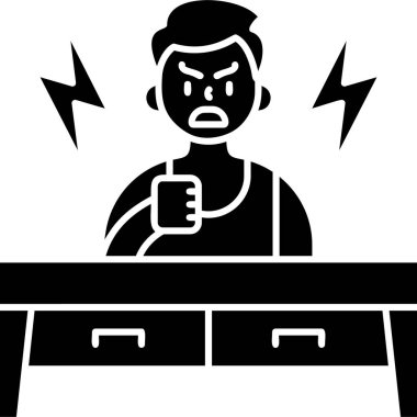 Güç simgesine sahip kızgın adam