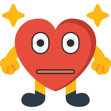 Yüzü olan çizgi film kalbi.