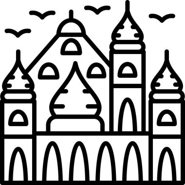 Bina. Web simgesi basit illüstrasyon