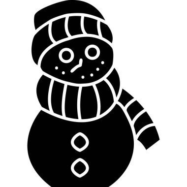 Noel Kardan Adam ikonu. Web için kış mevsimi vektör simgelerinin basit gösterimi