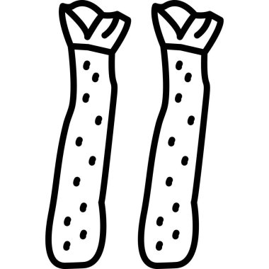 iki çorap simgesi, satır biçimi