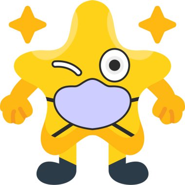 sevimli yıldız karakter çizimi