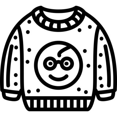 Kışlık kıyafet simgesi, basit tasarım