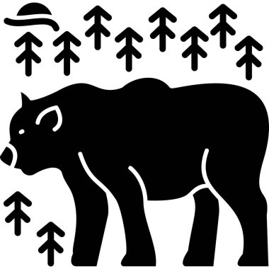 Vahşi hayvan ikonu katı bir şekilde