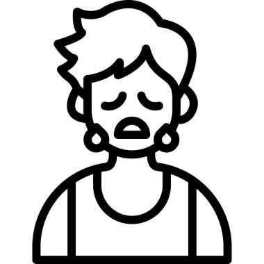 Üzgün yüzlü çocuk, çizgi tarzı