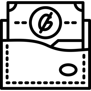 para dolar para simgesi ana hatları biçiminde