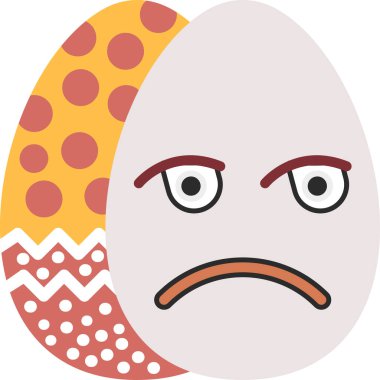 Şirin yumurta kawaii çizgi film vektör çizimi tasarımı