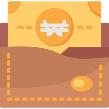 Cüzdan simgesi, vektör illüstrasyonu