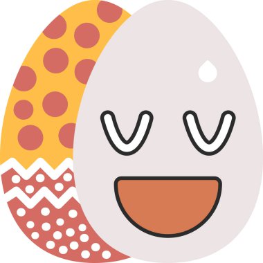 Paskalya yumurtası, vektör çizimi, simge, beyaz üzerine izole edilmiş