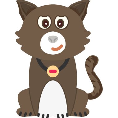 Çizgi film sevimli siyah kedi. vektör illüstrasyonu.