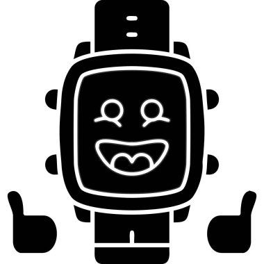 Mutlu yüz simgesi, basit vektör illüstrasyonu