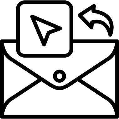 e-posta zarfı simgesi ana hat biçiminde