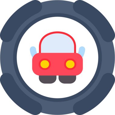 Araba tekerleği. Web simgesi basit illüstrasyon